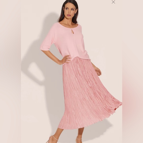 Madeline Powder Rose Pink Maxi Pleated Women’s Skirt Sz 14 (EU 18) Victorian - Picture 2 of 11